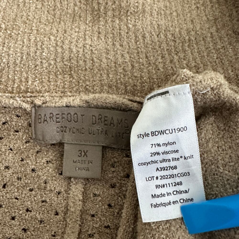 Barefoot Dreams Cozy Chic Lite Open Front Cardigan 3XL Brown Soft Comfort EUC - Picture 7 of 9